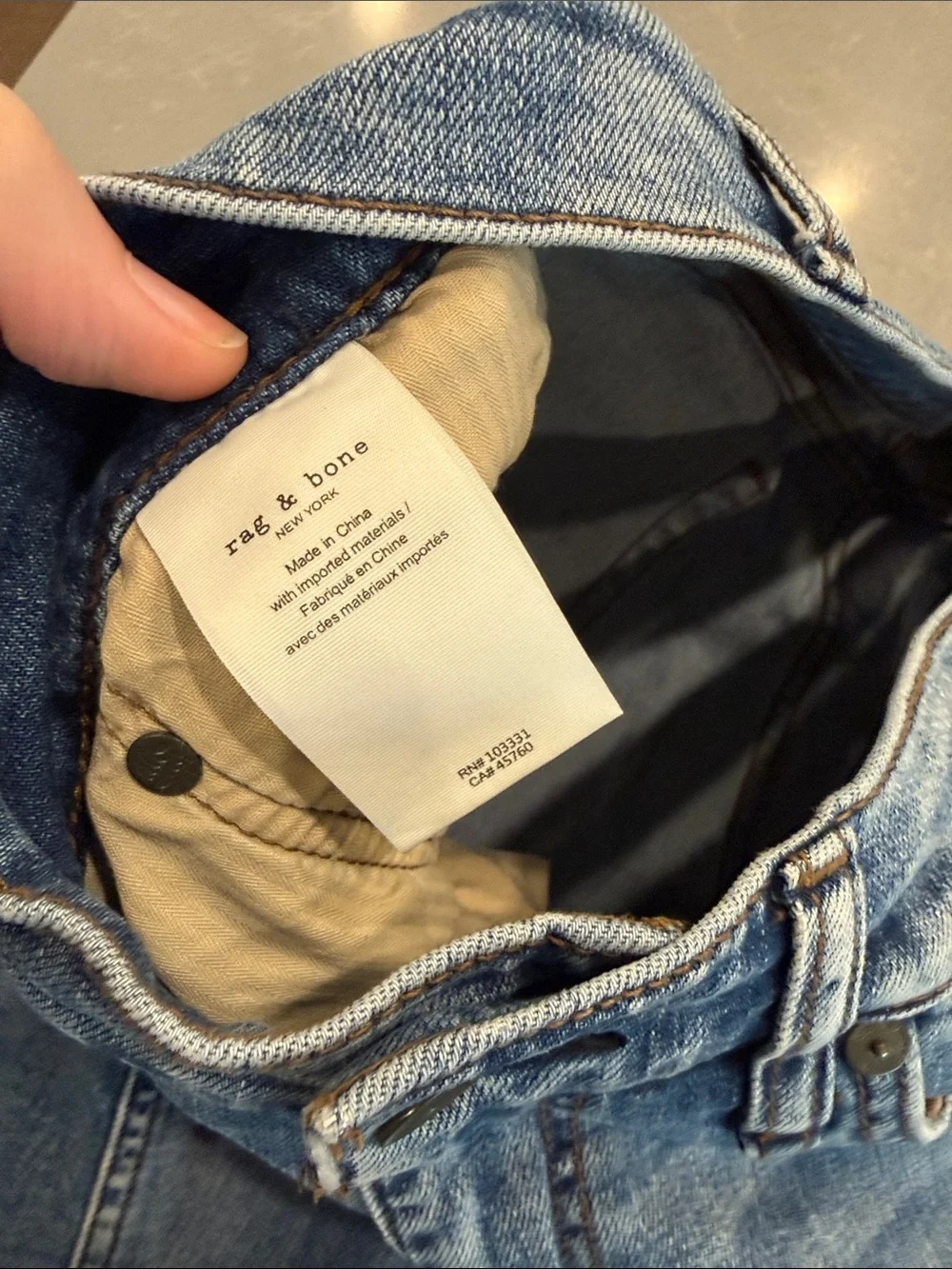 rag & bone Light Blue Straight Jeans 32x32